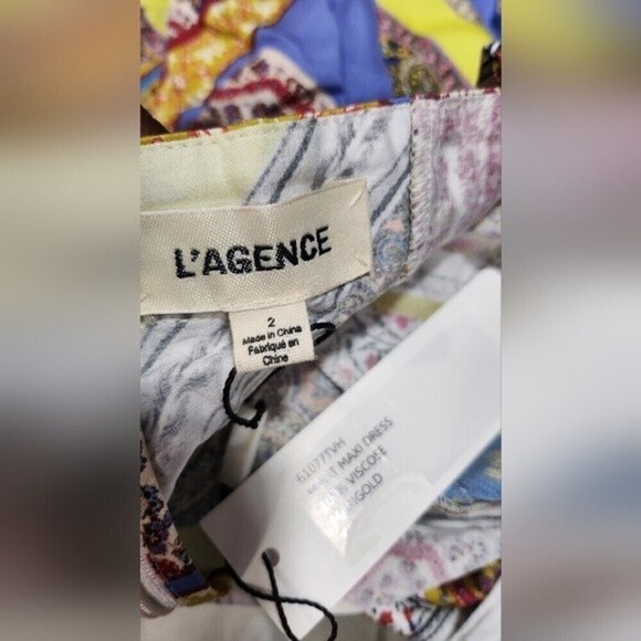 *NWT L'agence Womens Multi Mixed print maxi slip dress Sz 2 - Picture 9 of 9